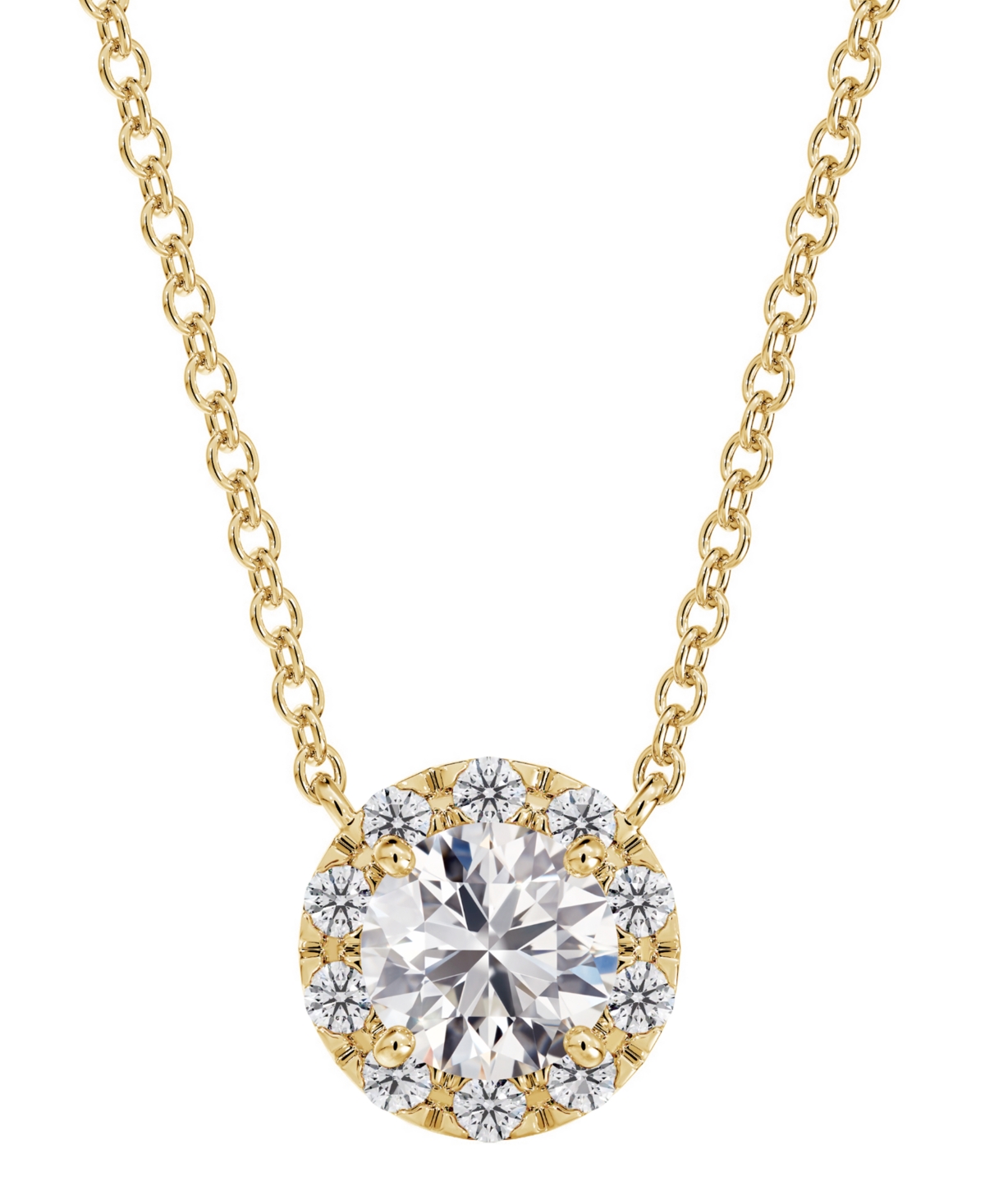 De Beers Forevermark Portfolio by De Beers Forevermark Diamond Halo Pendant Necklace (1/2 ct. t.w.) in 14k White or Yellow Gold, 16" + 2" extender