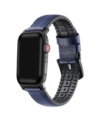 Men s and Women s Genuine Dark Blue Leather Band for Apple Watch 42mm Macy s