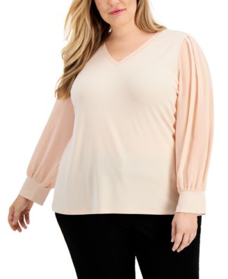 calvin klein chiffon top