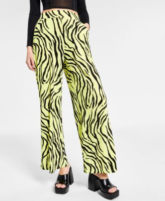 Bar III Tiger-Print Wide-Leg Pants 