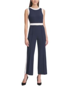 Contrast-Trim Jumpsuit