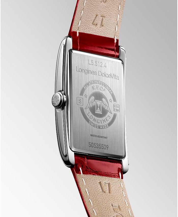 Longines Women's Swiss Longines DolceVita Red Leather Strap Watch