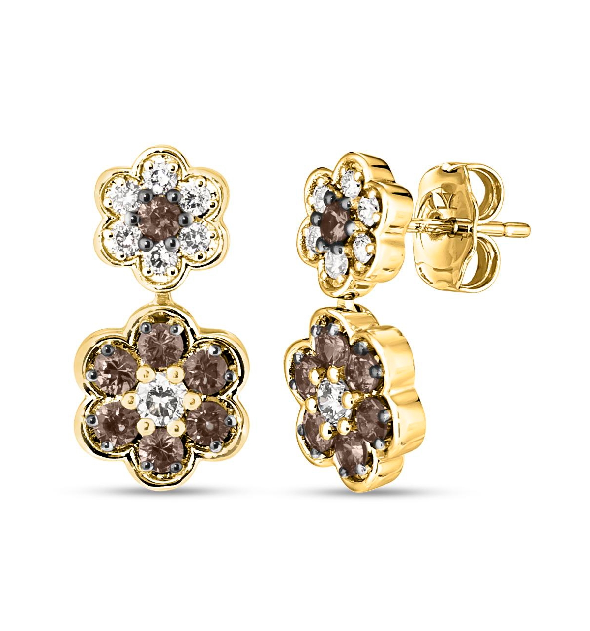 Le Vian Chocolate Diamond & Vanilla Diamond (7/8 ct. t.w.) Drop Earrings in 14k Rose, Yellow or White Gold