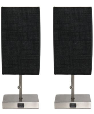 Petite Stick Lamp with USB Charging Port, Set of 2