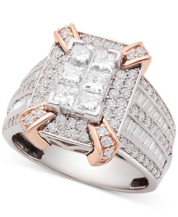 Macy s Diamond Princess Cluster Statement Ring 2 ct. t.w. in 14k