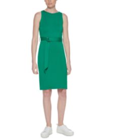 Belted Jersey Sheath Dress