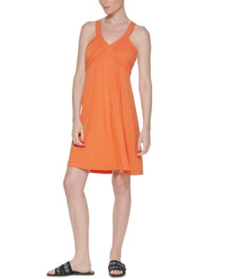 Calvin Klein V-neck Jersey Dress In 