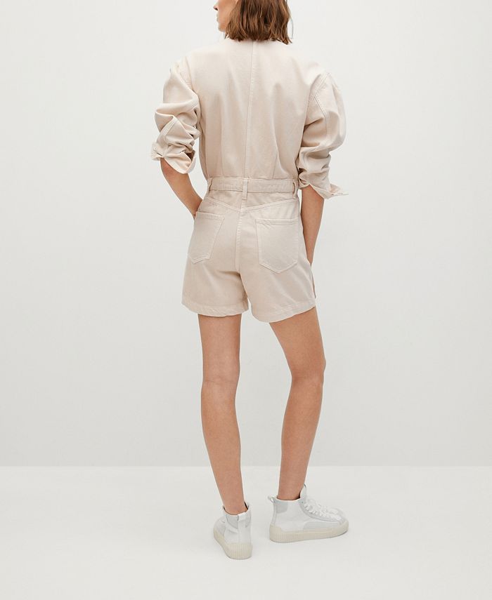 MANGO Women's Cotton Denim Jumpsuit Macy's