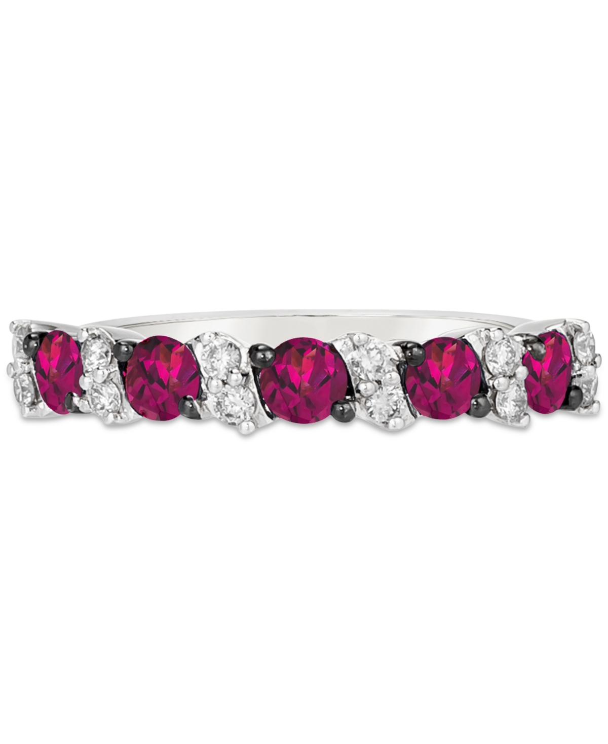 Le Vian Passion(1-1/20 ct. t.w.) & Nude Diamond (1/5 ct .t.w.) Band in 14k White Gold - Ruby