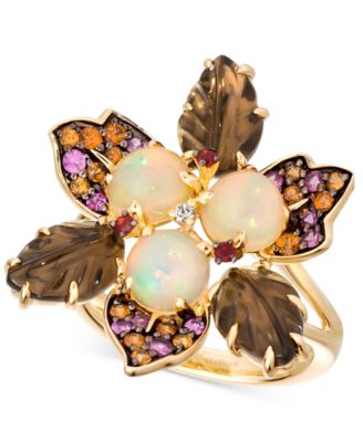 Le Vian - Multi-Gemstone (4-1/3 ct. t.w.) & Vanilla Diamond Accent Flower Ring in 14k Gold