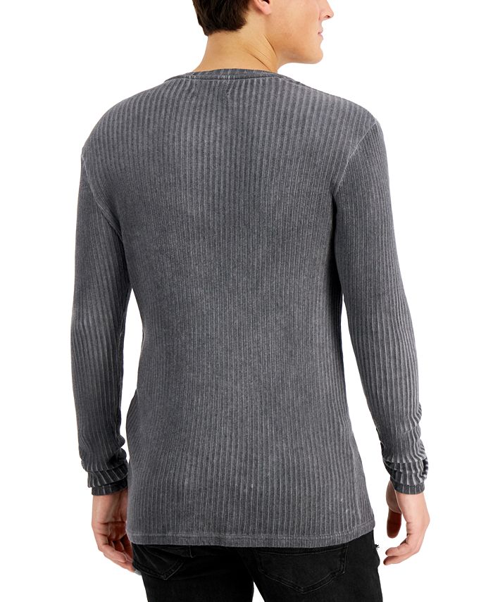 INC International Concepts Men's Ribbed LongSleeve Henley Shirt