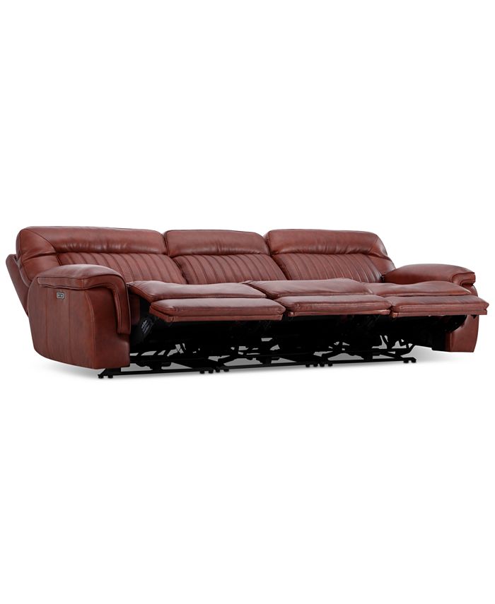 Furniture Thaniel 3Pc. Leather Sofa with 3 Power Recliners, Created