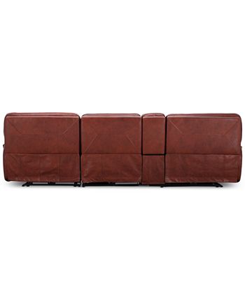 Furniture - Thaniel 4-Pc. Leather Sectional with 3 Power Recliners and 1 USB Console