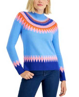 Charter Club Fair Isle Mock-Neck Sweater, Created for Macy's & Reviews ...