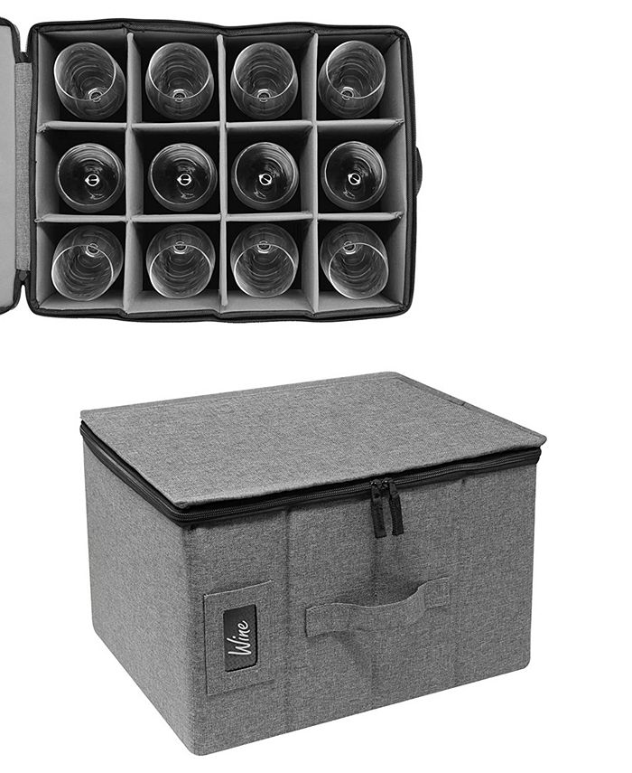 Sorbus Wine Glasses Storage Box Macy's