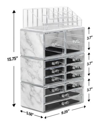 Makeup and Jewelry Display Storage Case Set, 4 Pieces