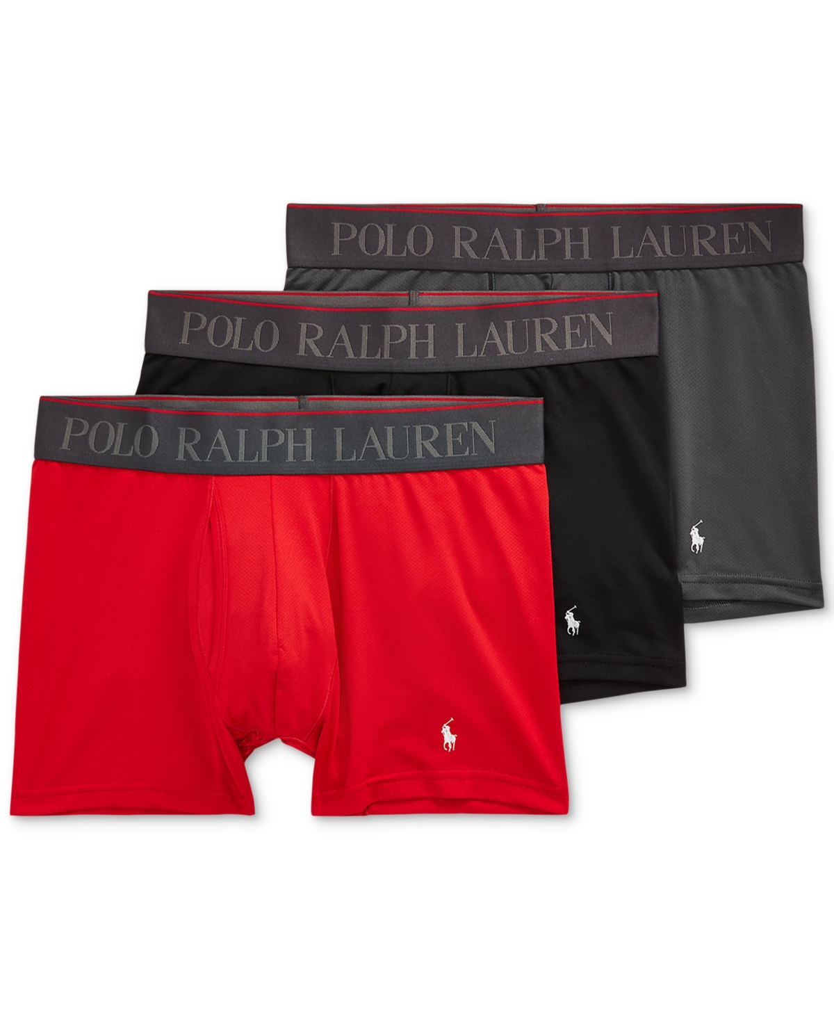 Polo Ralph Lauren Flex Performance Air Boxer Briefs In Red,polo Black,charcoal