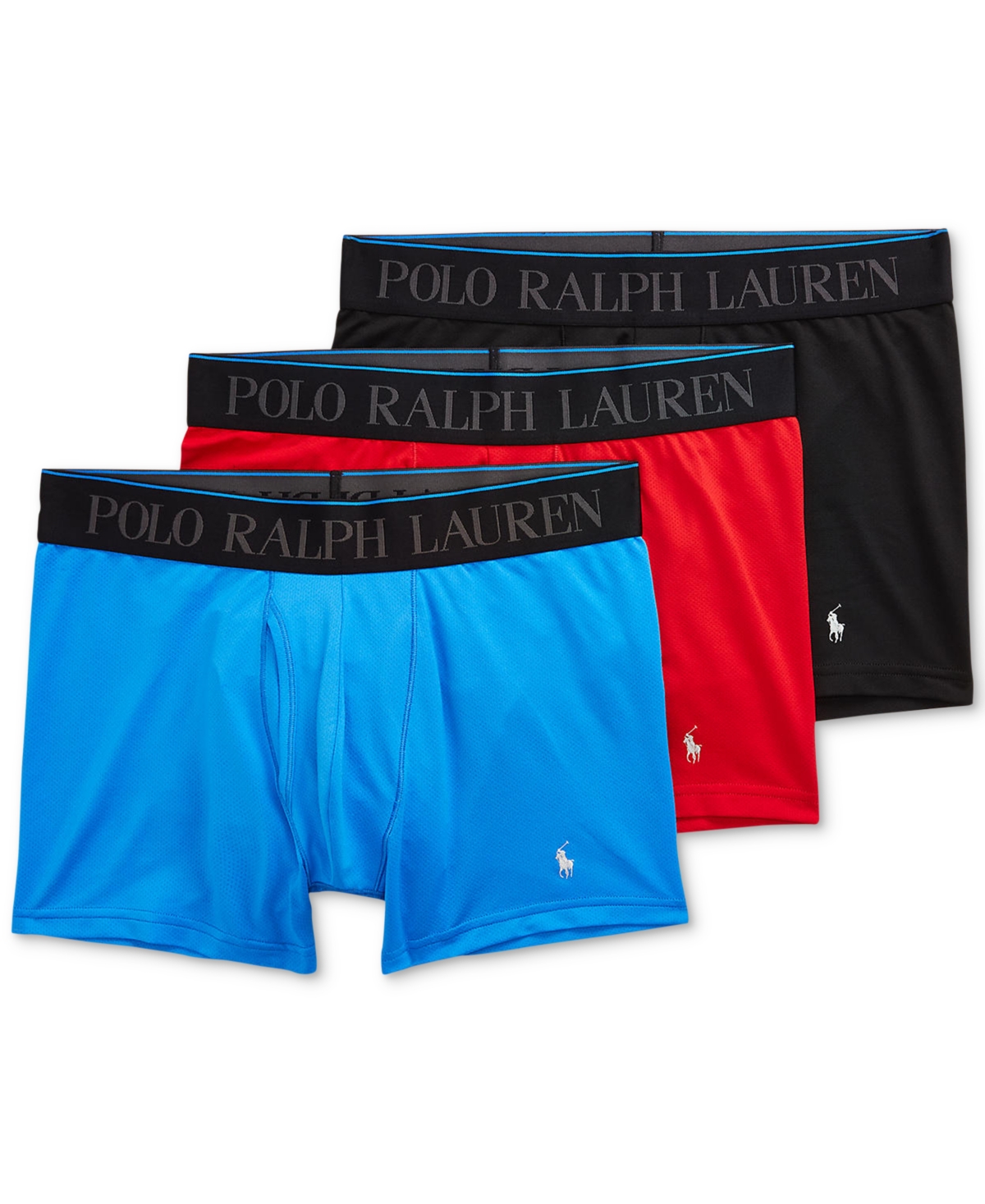 Polo Ralph Lauren Flex Performance Air Boxer Briefs In Colby Blue,polo Black,red