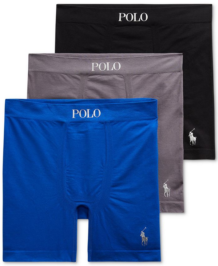 Polo Ralph Lauren 3-pack Cotton Boxer Briefs In Plaid,stripe Combo