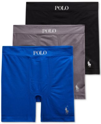 Polo Ralph Lauren Men's Navy-Blue-Stripe Classic Fit Boxer Briefs 3 Pack