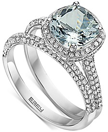 EFFY® Aquamarine (2-1/6 ct. t.w.) & Diamond (3/4 ct. t.w.) Bridal Set in 14k White Gold