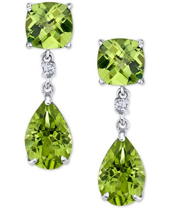 Macy s Peridot 5 ct. t.w. Diamond Accent Drop Earrings in