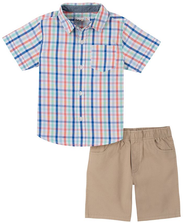 Kids Headquarters Infant Boy 2-piece Multicolor Plaid Ss Shirt and ...