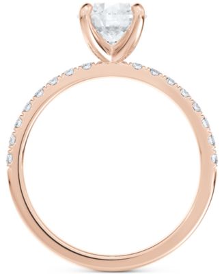 Diamond Solitaire Round-Cut Pav&eacute; Engagement Ring (3/4 ct. t.w.) in 14k White or Rose Gold