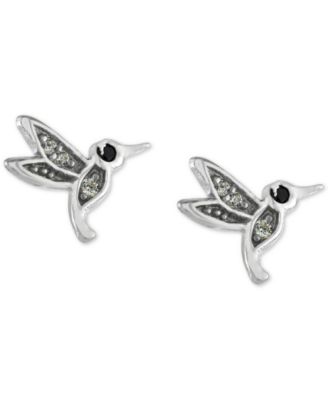 Macy's - Mixed Color Pav&eacute; Small Bird Stud Earrings in Sterling Silver