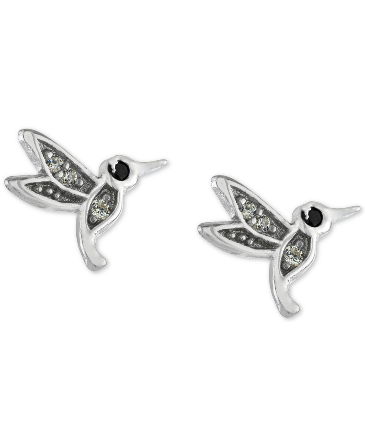 Cubic Zirconia Hummingbird Stud Earrings in Sterling Silver, Created for Macy's - Sterling Silver