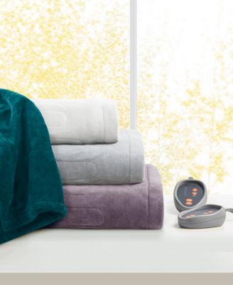 Shop Premier Comfort Electric Plush Blankets Created For Macys In White