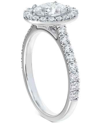 De Beers Forevermark - Diamond Oval Halo Engagement Ring (1-1/2 ct. t.w.) in 14K White Gold