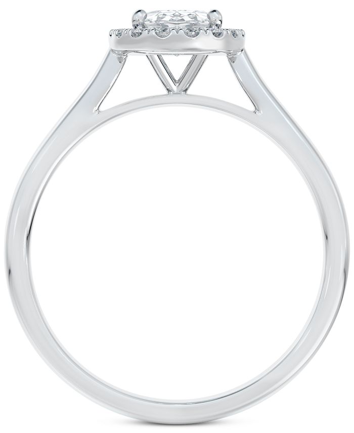 De Beers Forevermark - Diamond Oval-Cut Halo Engagement Ring (7/8 ct. t.w.) in 14k White Gold