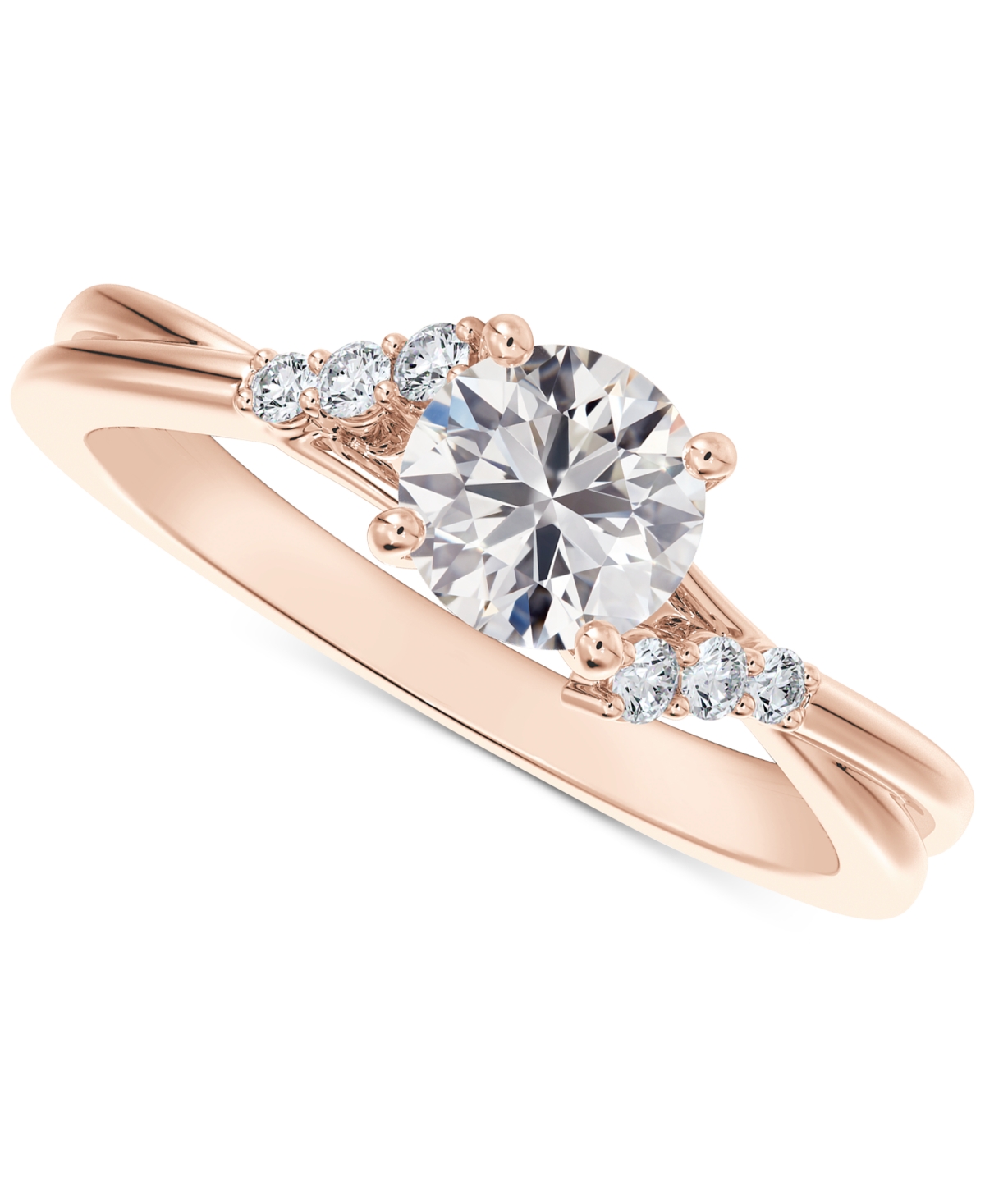 Portfolio by De Beers Forevermark Diamond Round-Cut Twisted Band Engagement Ring (1/2 ct. t.w.) in 14k Rose Gold - Rose Gold