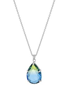 Color Crystal Pear Pendant Necklace in Sterling Silver, 16" + 2" extender, Created for Macy's