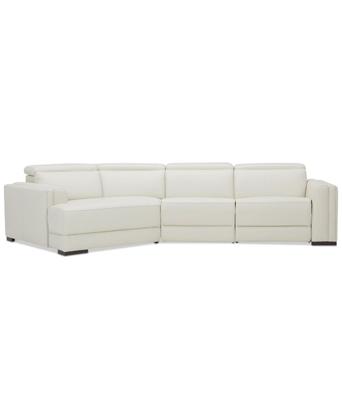 Furniture 3Pc. Leather Sofa with 1 Power Motion Recliner and