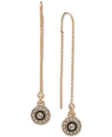 Gold-Tone Crystal & Colored Circle Threader Earrings