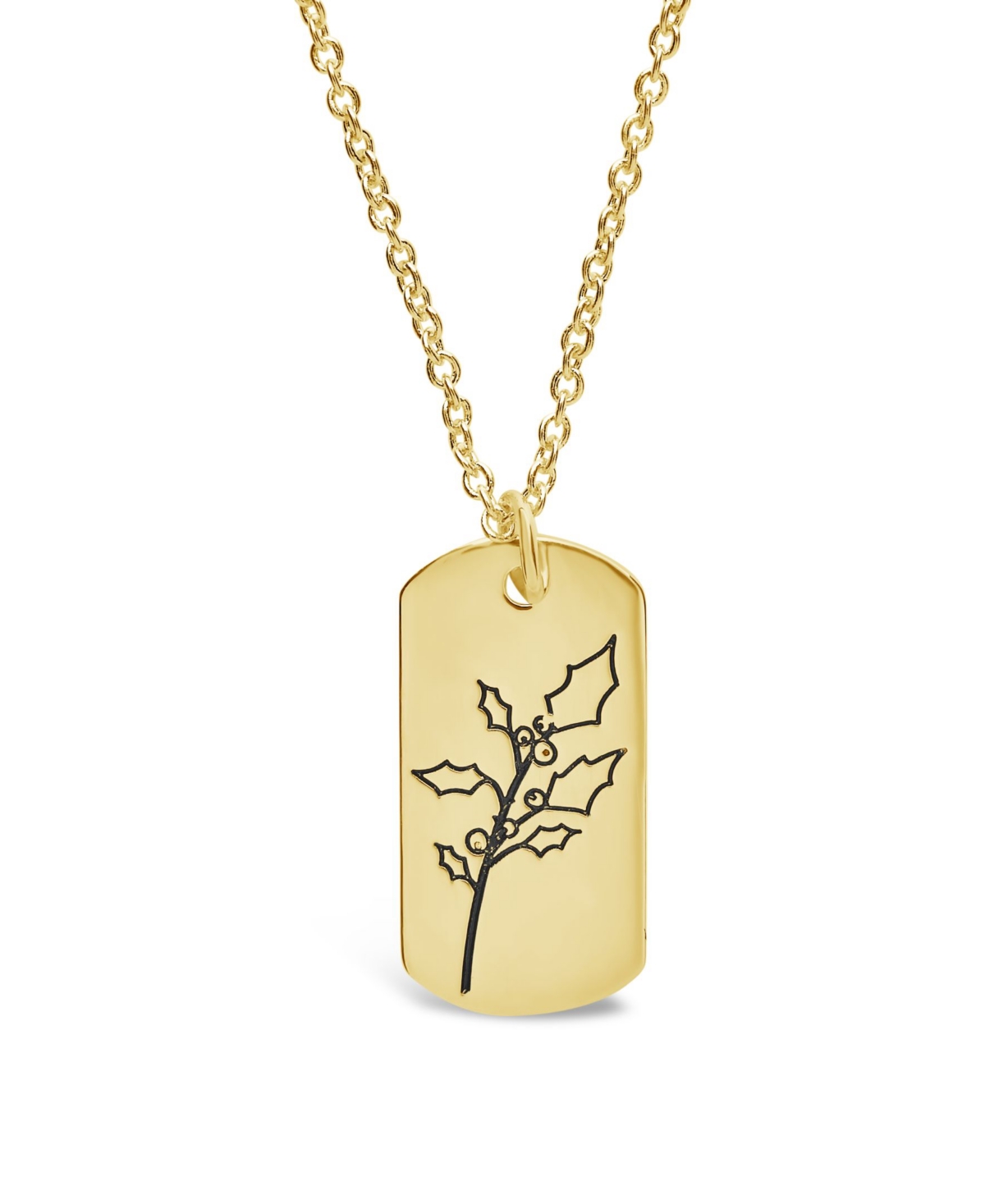 Shop Sterling Forever Women's Birth Flower Necklace In December,holly,gold