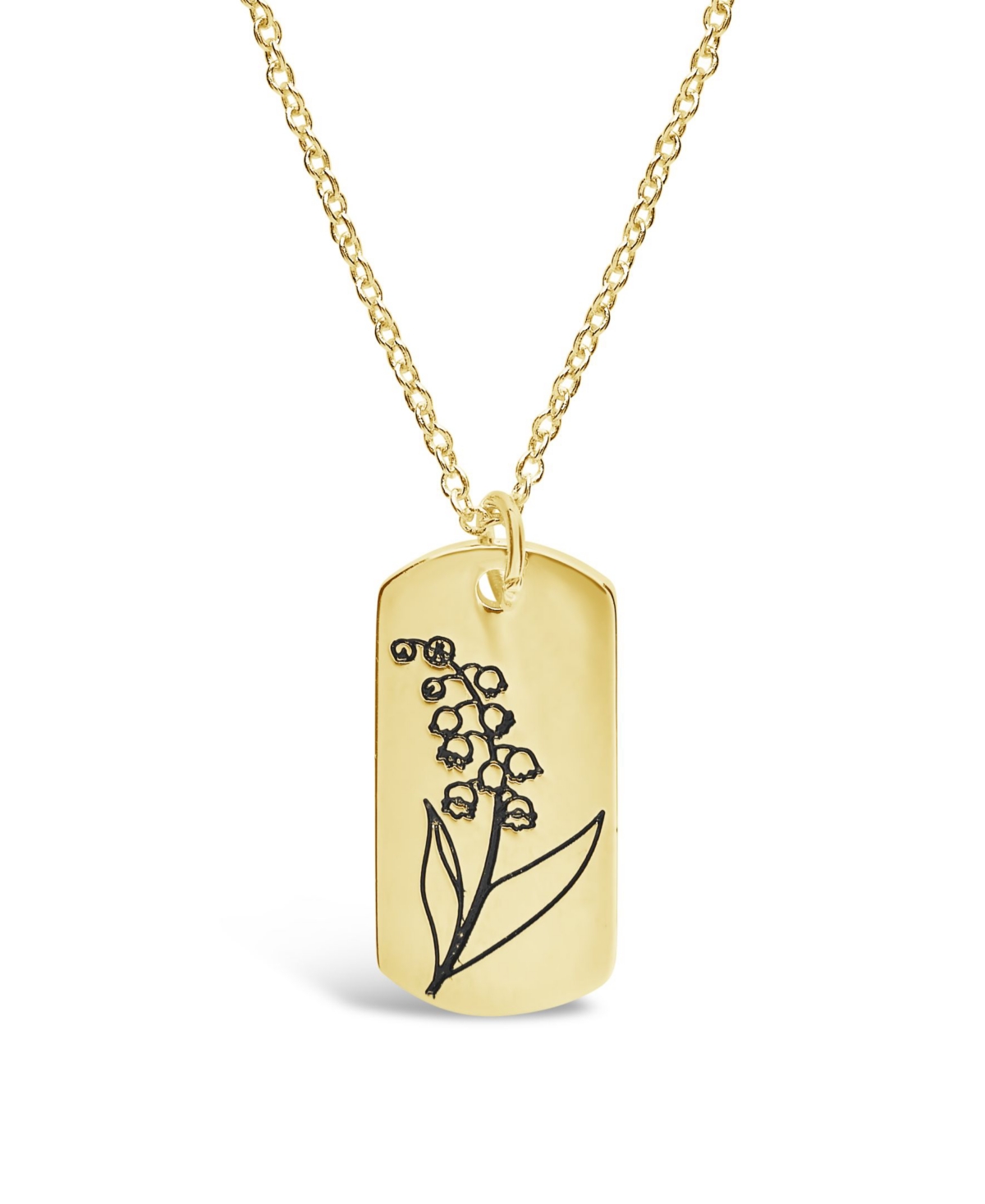 Shop Sterling Forever Women's Birth Flower Necklace In May,lily Of The Valley,gold