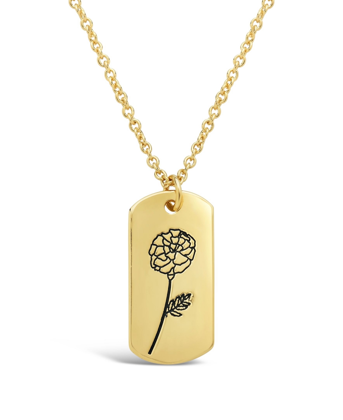 Shop Sterling Forever Women's Birth Flower Necklace In October,marigold,gold