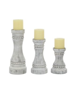Wood Natural Candle Holder, Set of 3