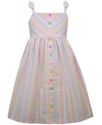 Bonnie Jean Little Girls Sleeveless Striped Seersucker Dress - Macy's
