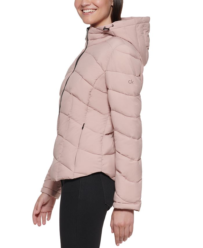 Calvin Klein Women's Hooded Stretch Packable Puffer Coat, Created for