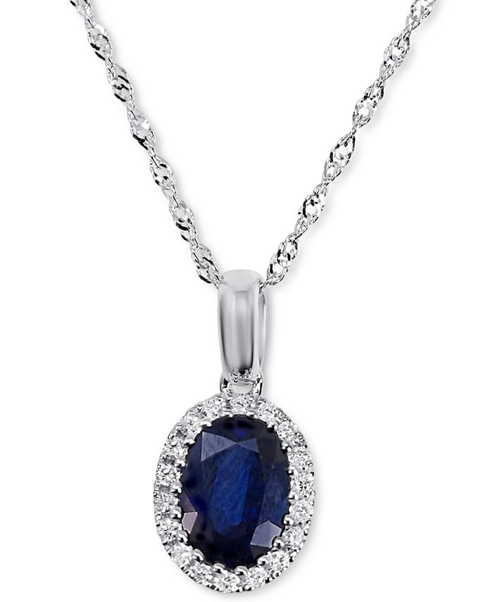 Macy's blue sapphire deals necklace