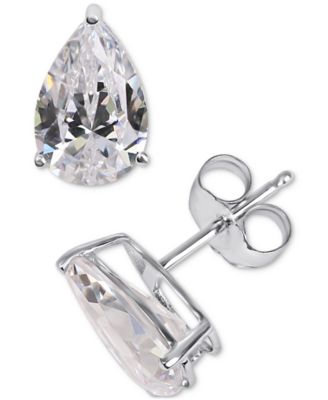 Macy's - Cubic Zirconia Pear Stud Earrings in 14k White Gold