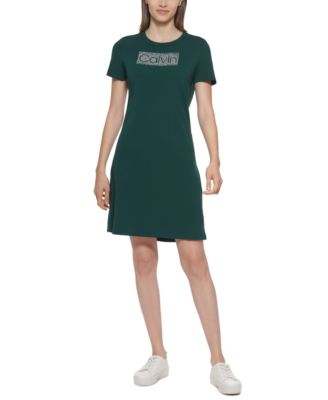 Calvin Klein - Cotton Sparkle-Logo-Graphic Dress