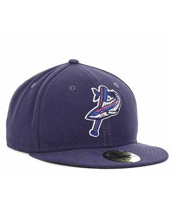 Pensacola Blue Wahoos Fitted New Era 59Fifty MiLB Black Cap Hat