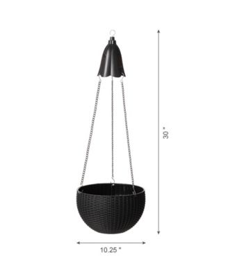 Solar Lighted Plastic Hanging Planter, 30"