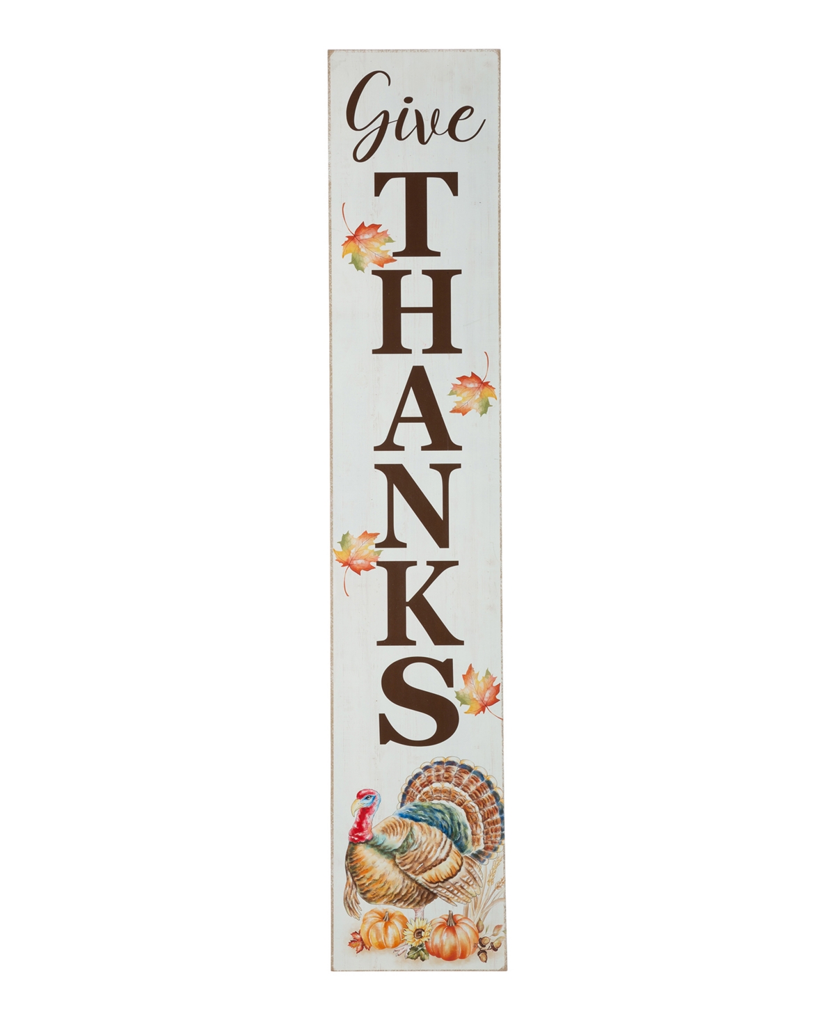 Glitzhome Thanksgiving "give Thanks" Porch Sign, 42" In Multi
