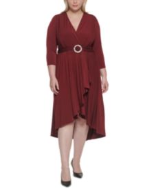 Plus Size Belted Midi Dress